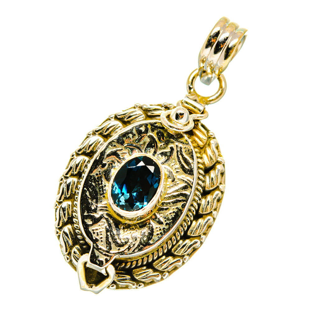 London Blue Topaz Pendants handcrafted by Anasilvercos - PD4166