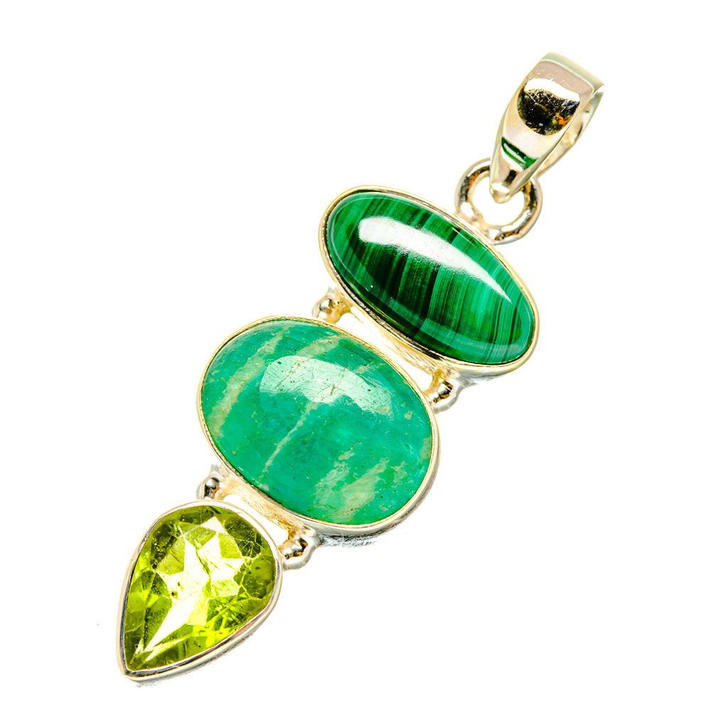 Peruvian Amazonite Pendants handcrafted by Anasilvercos - PD4188