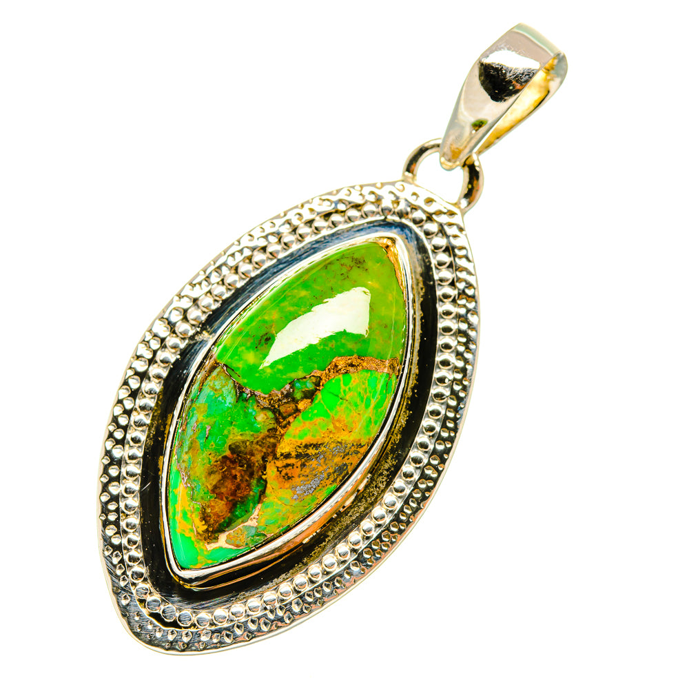 Green Copper Composite Turquoise Pendants handcrafted by Anasilvercos - PD4199