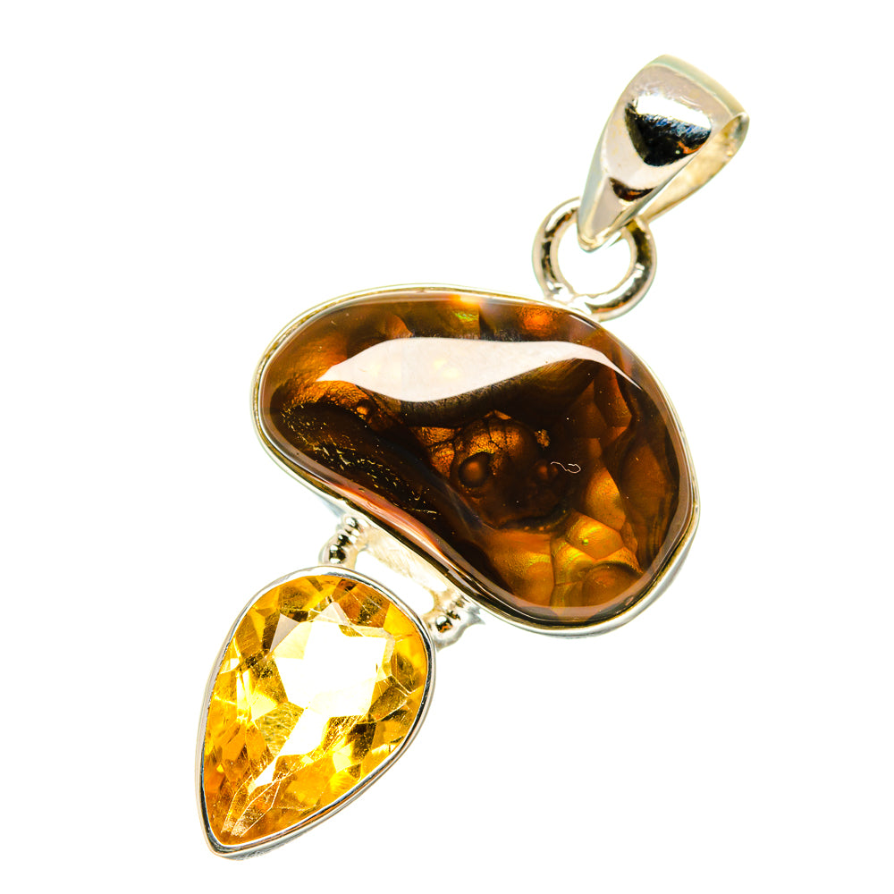 Mexican Fire Agate Pendants handcrafted by Anasilvercos - PD4238