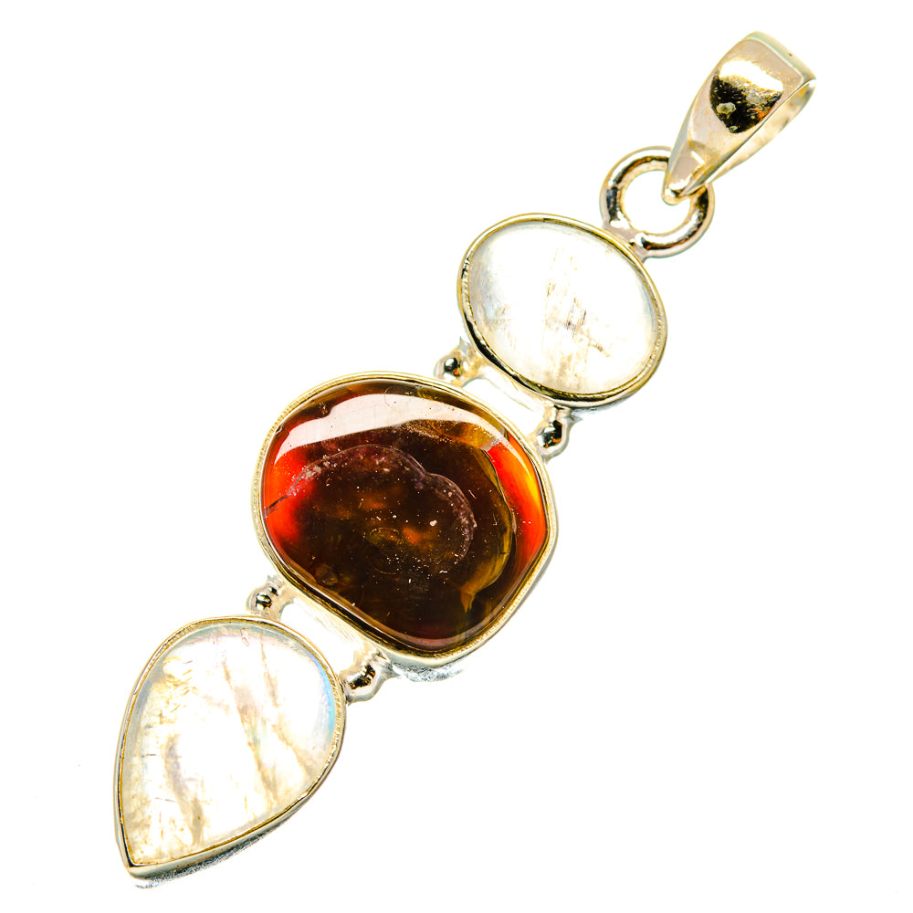 Mexican Fire Agate Pendants handcrafted by Anasilvercos - PD4240