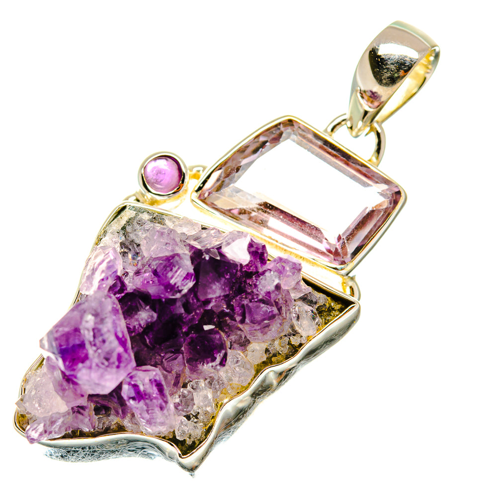 Amethyst Crystal Pendants handcrafted by Anasilvercos - PD4288