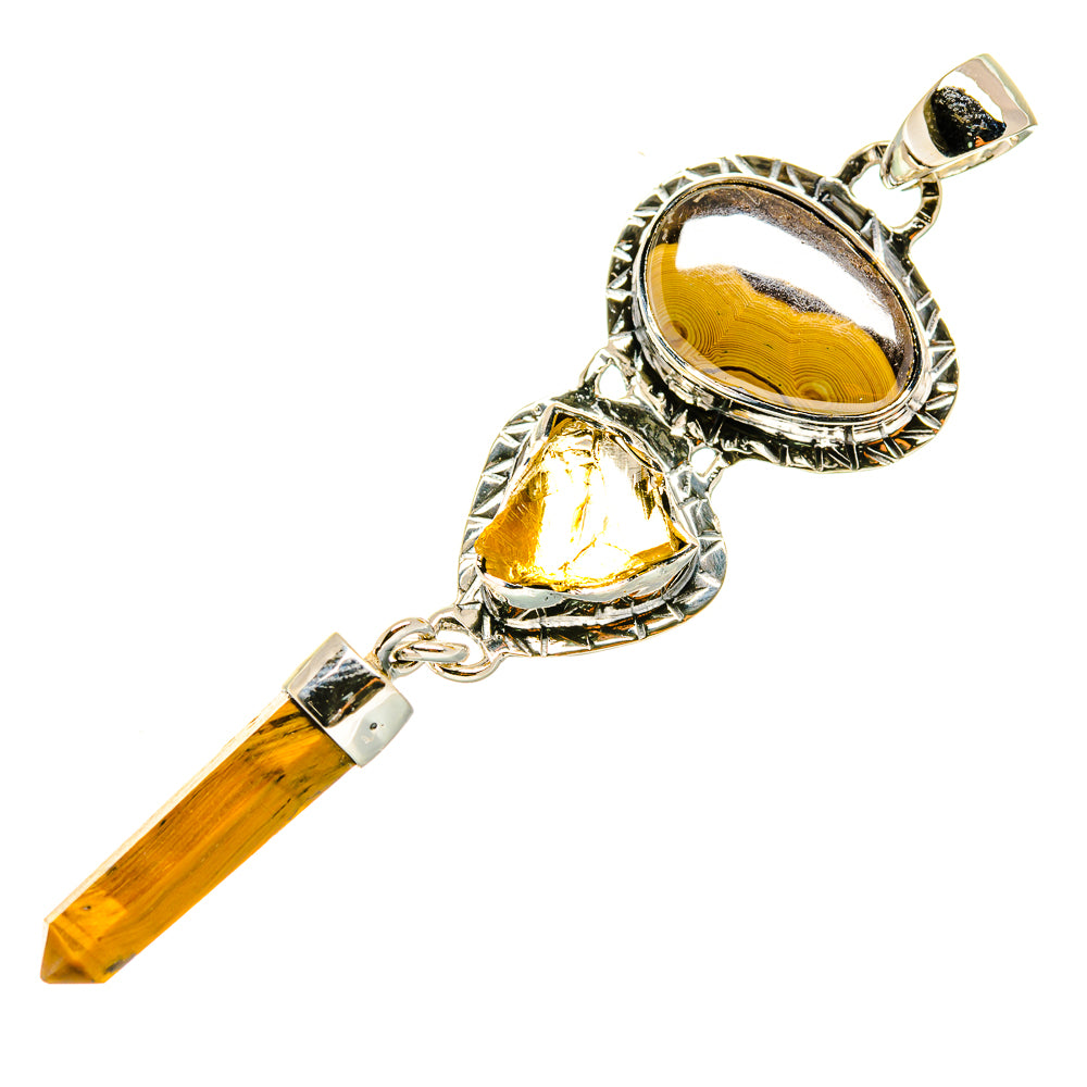 Schalenblende, Tiger Eye, Citrine Pendants handcrafted by Anasilvercos - PD4320