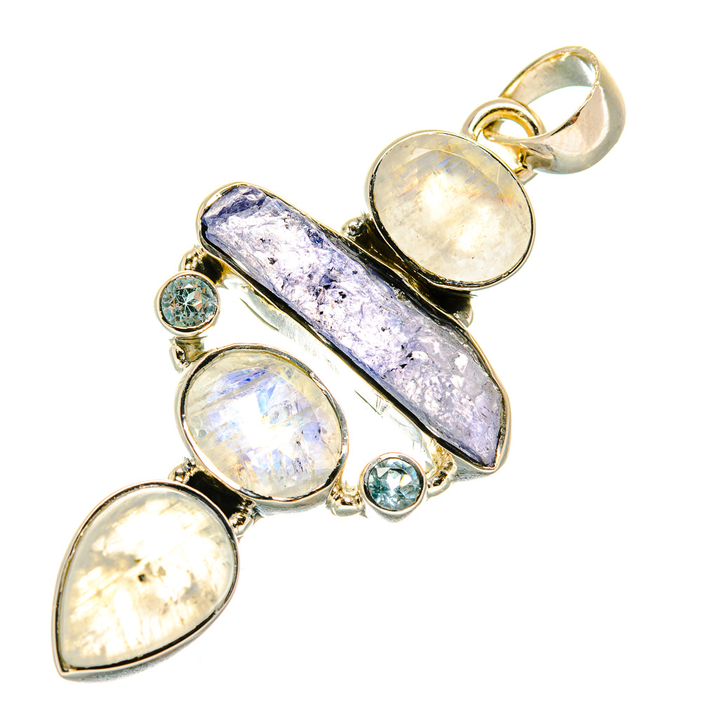 Tanzanite, Rainbow Moonstone, Blue Topaz Pendants handcrafted by Anasilvercos - PD4324