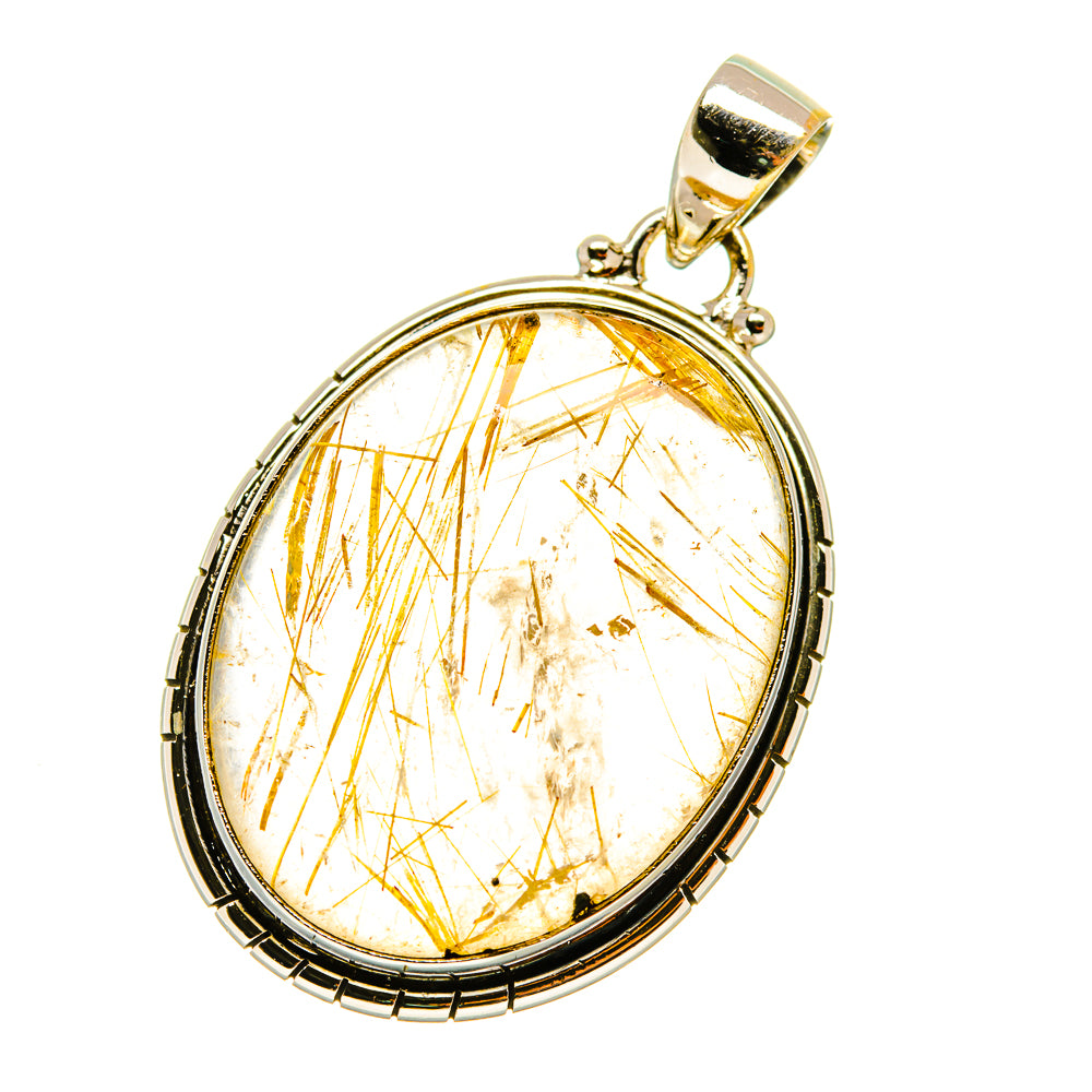 Rutilated Quartz Pendants handcrafted by Anasilvercos - PD4366