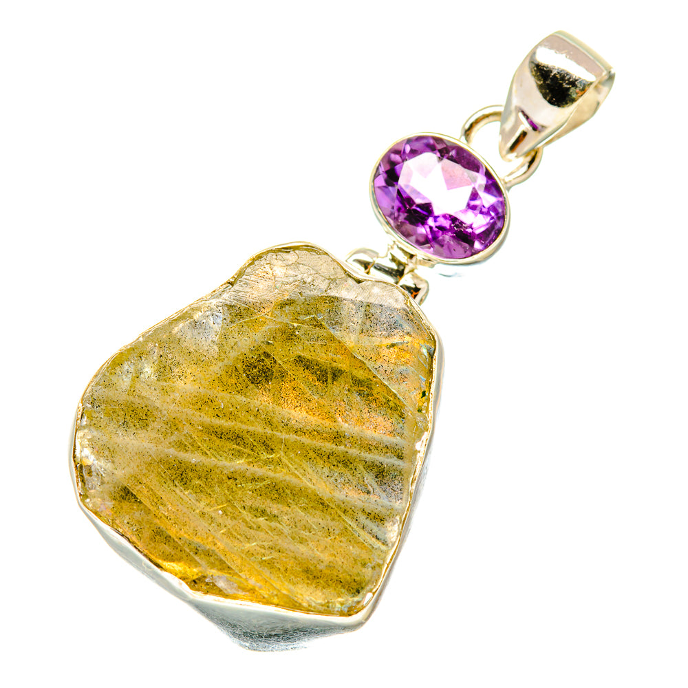 Labradorite, Amethyst Pendants handcrafted by Anasilvercos - PD4409