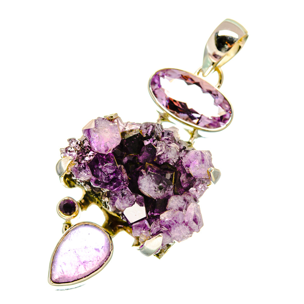 Amethyst Crystal Pendants handcrafted by Anasilvercos - PD4411