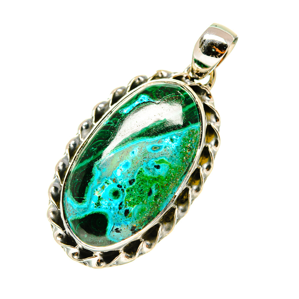 Malachite In Chrysocolla Pendants handcrafted by Anasilvercos - PD4443