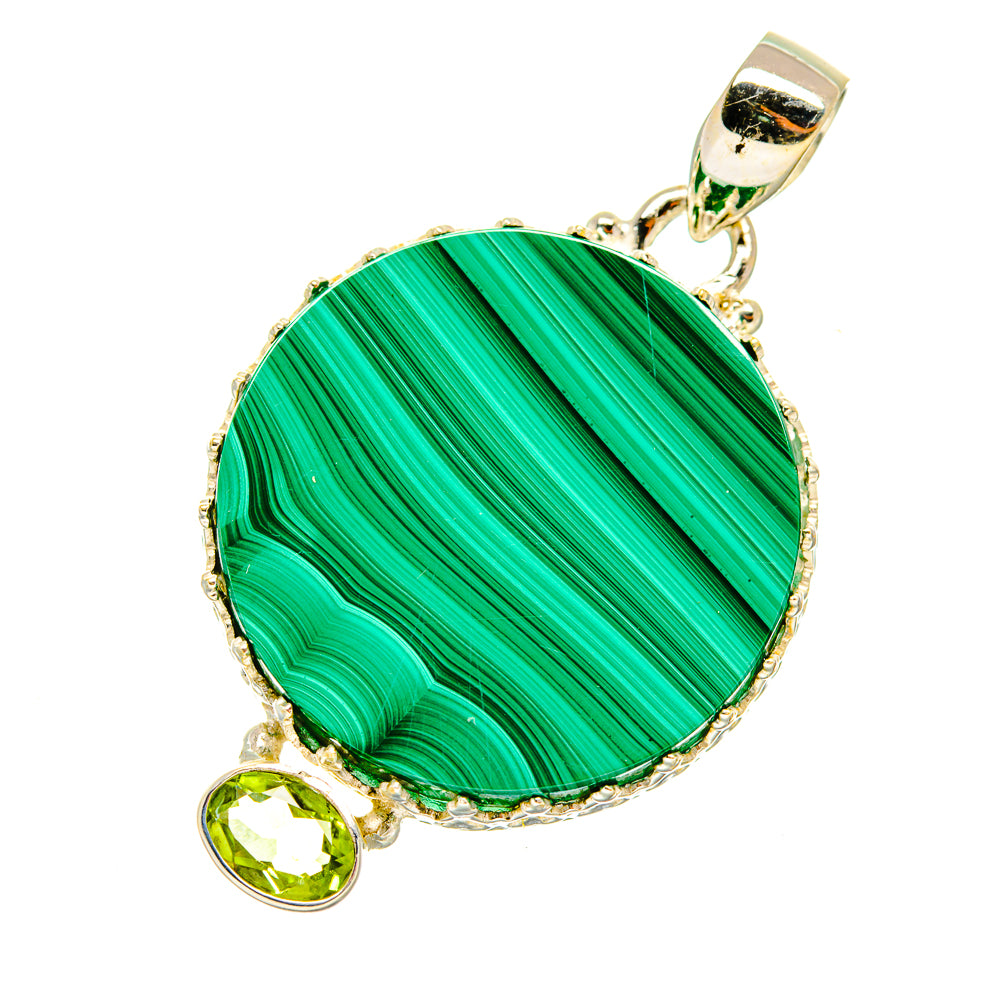 Malachite, Peridot Pendants handcrafted by Anasilvercos - PD4444
