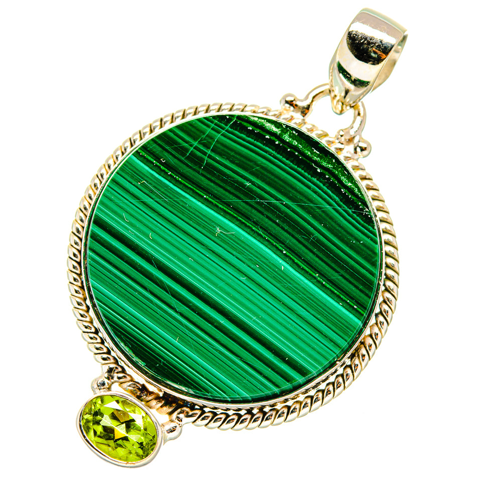 Malachite, Peridot Pendants handcrafted by Anasilvercos - PD4445