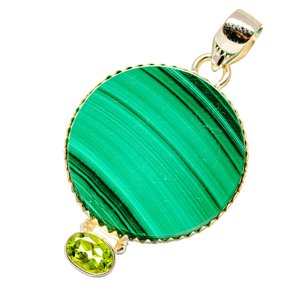 Malachite, Peridot Pendants handcrafted by Anasilvercos - PD4446