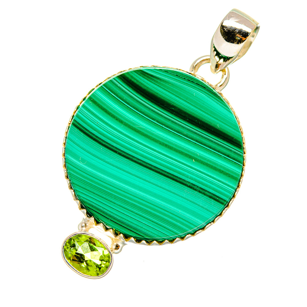 Malachite, Peridot Pendants handcrafted by Anasilvercos - PD4447
