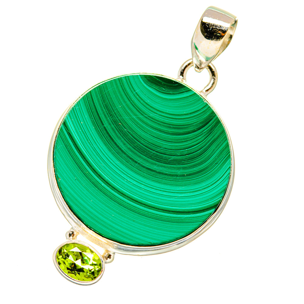 Malachite, Peridot Pendants handcrafted by Anasilvercos - PD4448