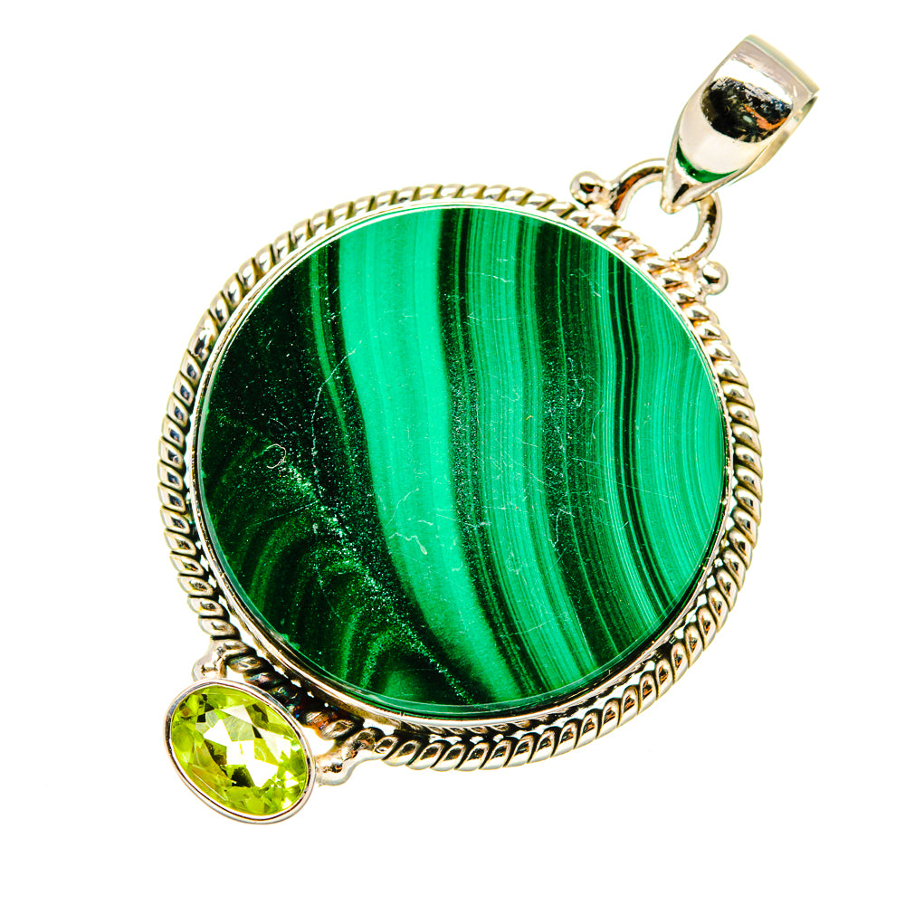 Malachite, Peridot Pendants handcrafted by Anasilvercos - PD4449