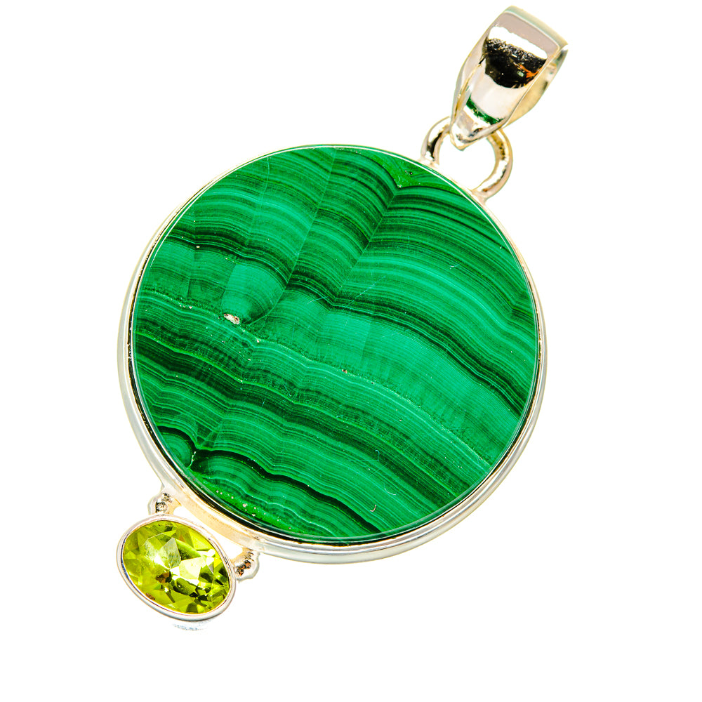 Malachite, Peridot Pendants handcrafted by Anasilvercos - PD4450