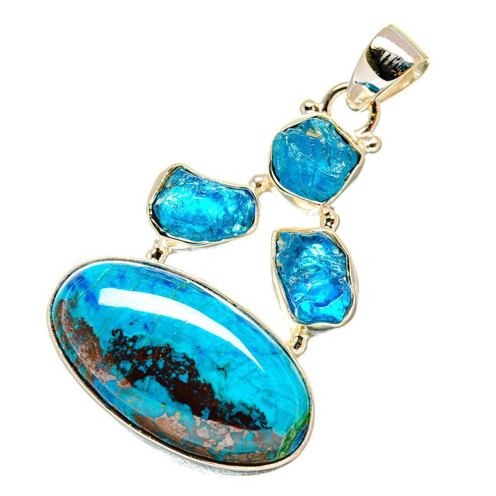 Shattuckite, Apatite Pendants handcrafted by Anasilvercos - PD4455