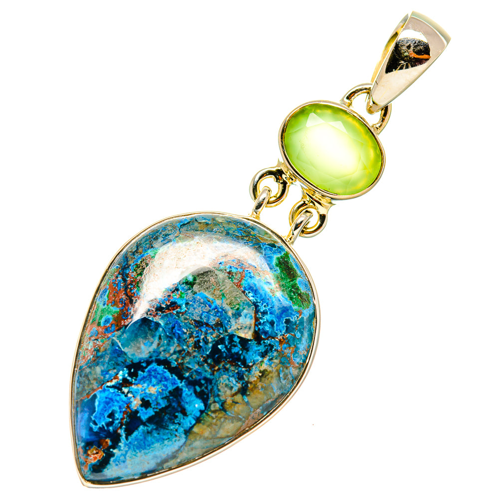 Shattuckite, Prehnite Pendants handcrafted by Anasilvercos - PD4458