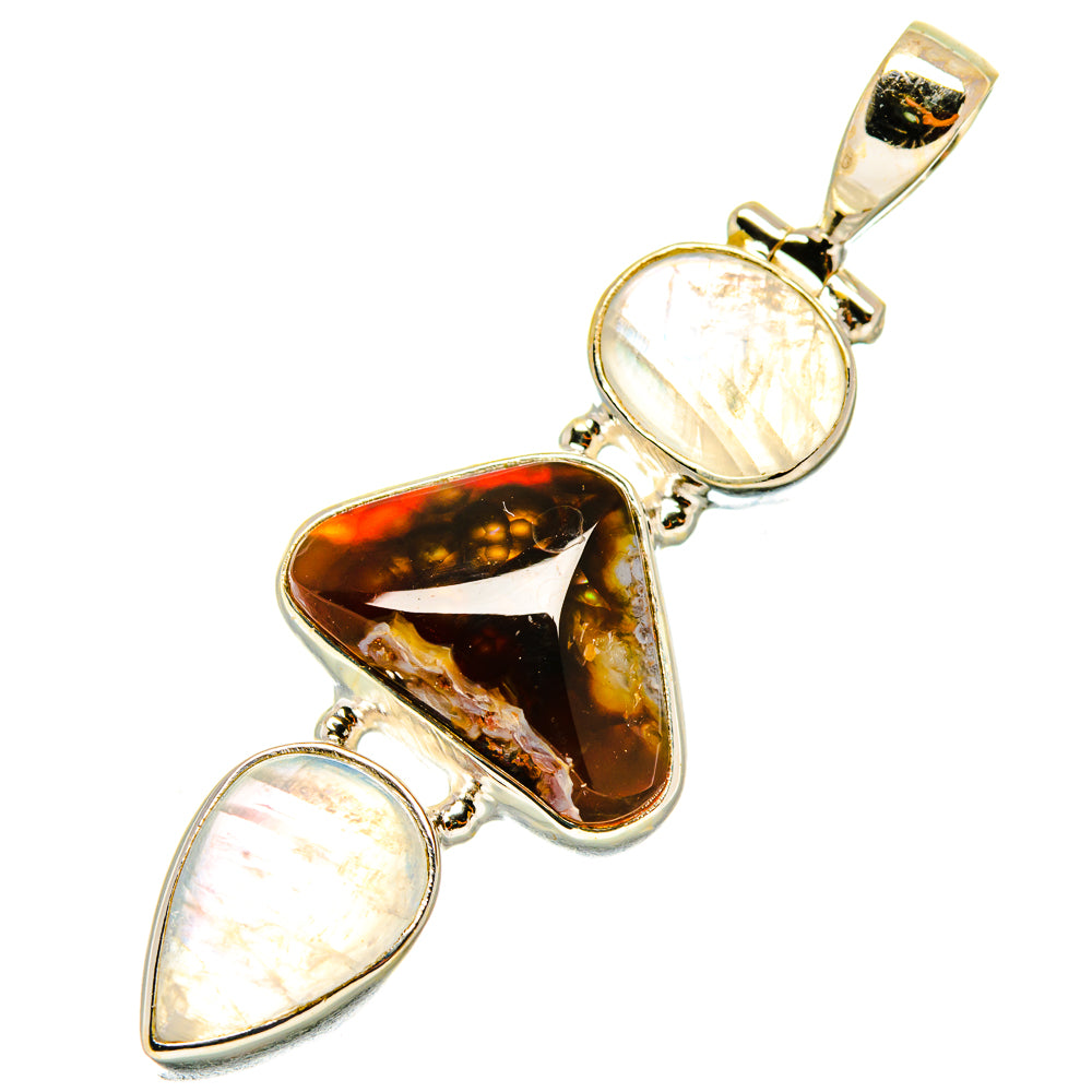 Mexican Fire Agate Pendants handcrafted by Anasilvercos - PD4501