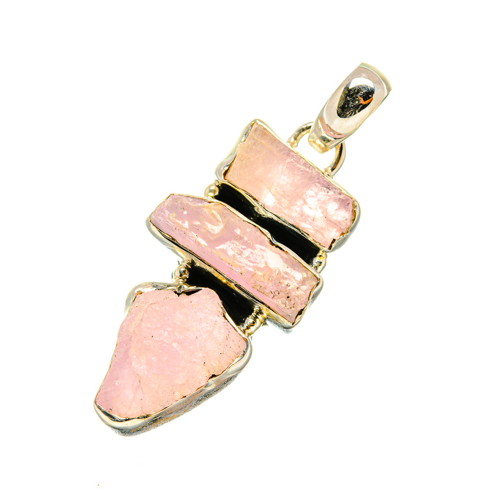 Rose Quartz Pendants handcrafted by Anasilvercos - PD4540