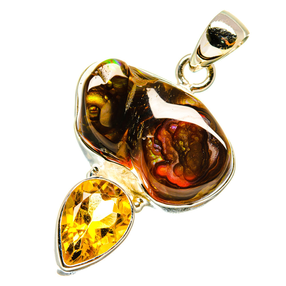 Mexican Fire Agate Pendants handcrafted by Anasilvercos - PD4544