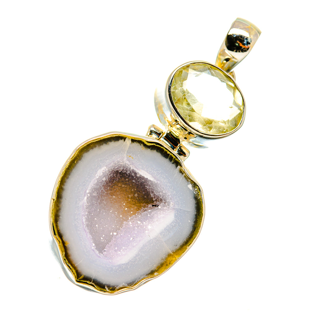 Coconut Geode Slice Pendants handcrafted by Anasilvercos - PD4547