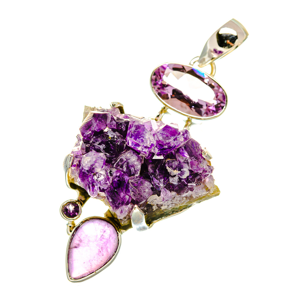 Amethyst Crystal Pendants handcrafted by Anasilvercos - PD4561