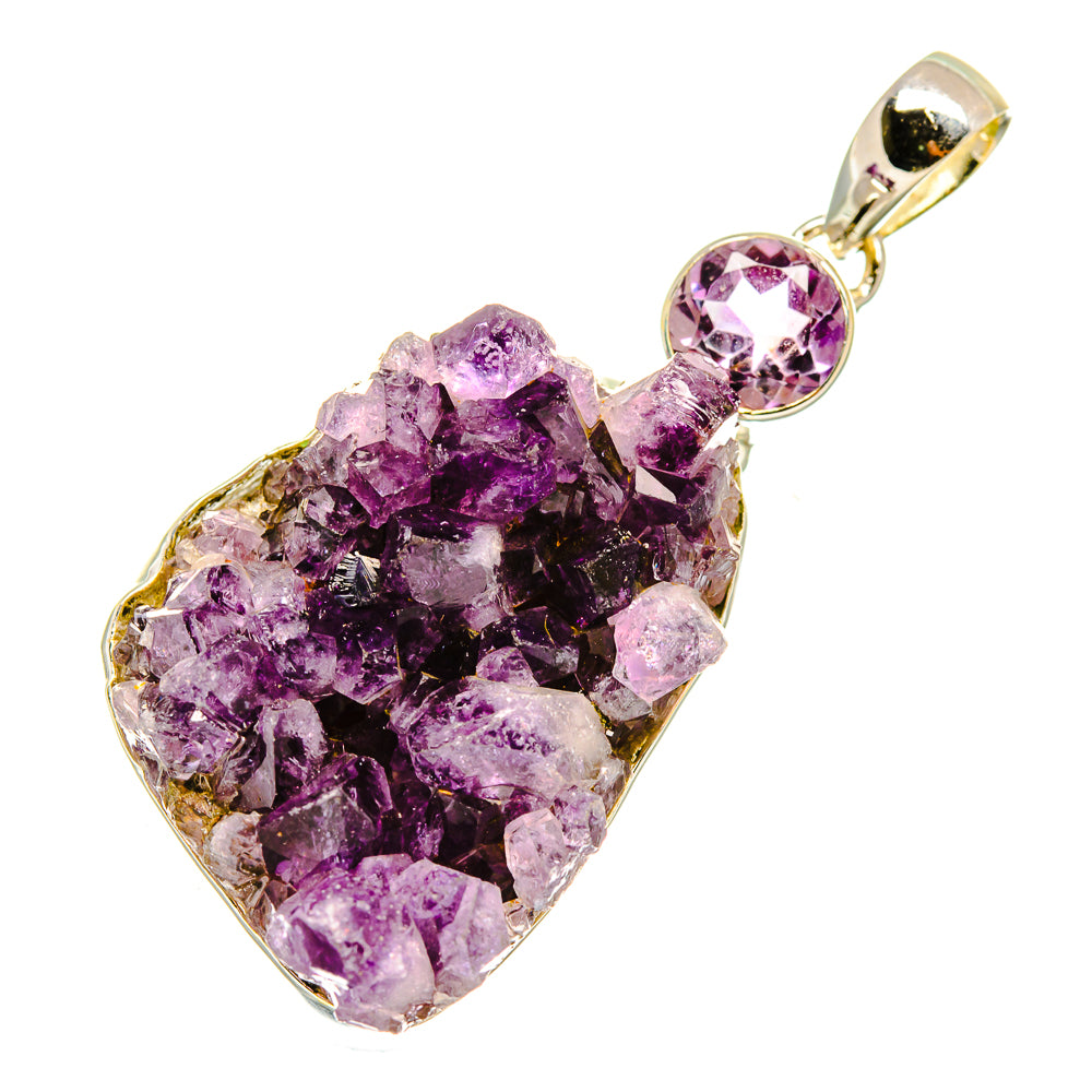 Amethyst Crystal Pendants handcrafted by Anasilvercos - PD4562
