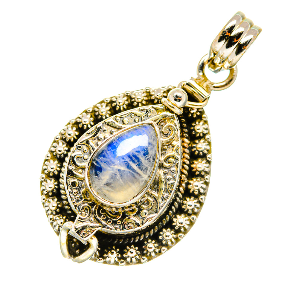 Rainbow Moonstone Pendants handcrafted by Anasilvercos - PD4585