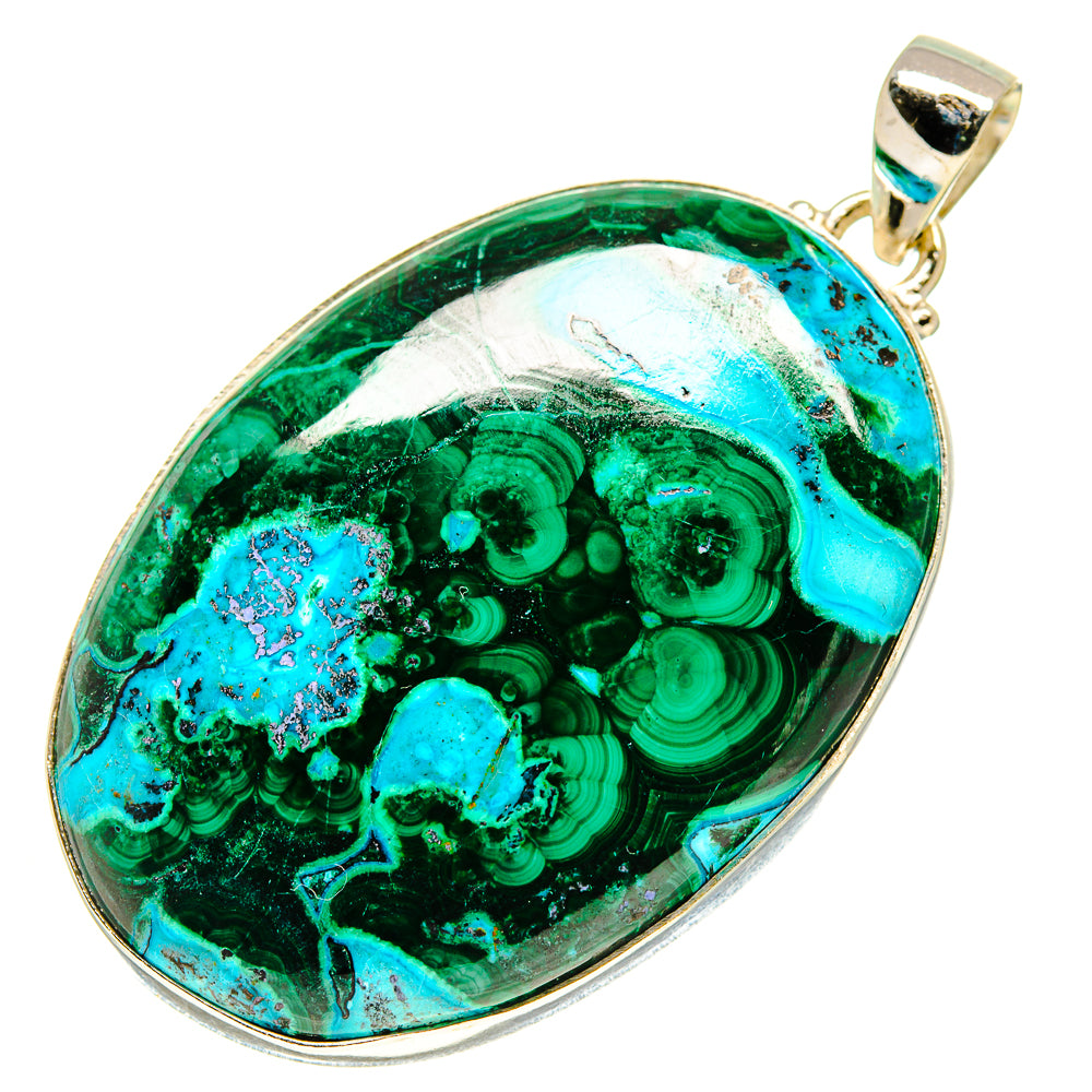 Malachite In Chrysocolla Pendants handcrafted by Anasilvercos - PD759604