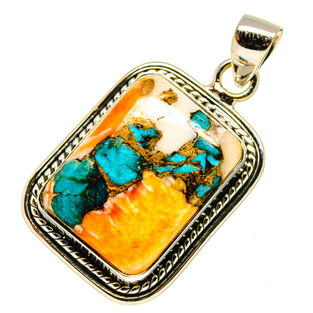 Blue Copper Composite Turquoise Pendants handcrafted by Anasilvercos - PD759611