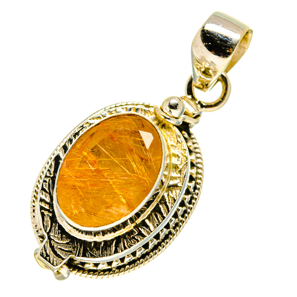 Rutilated Quartz Pendants handcrafted by Anasilvercos - PD759636