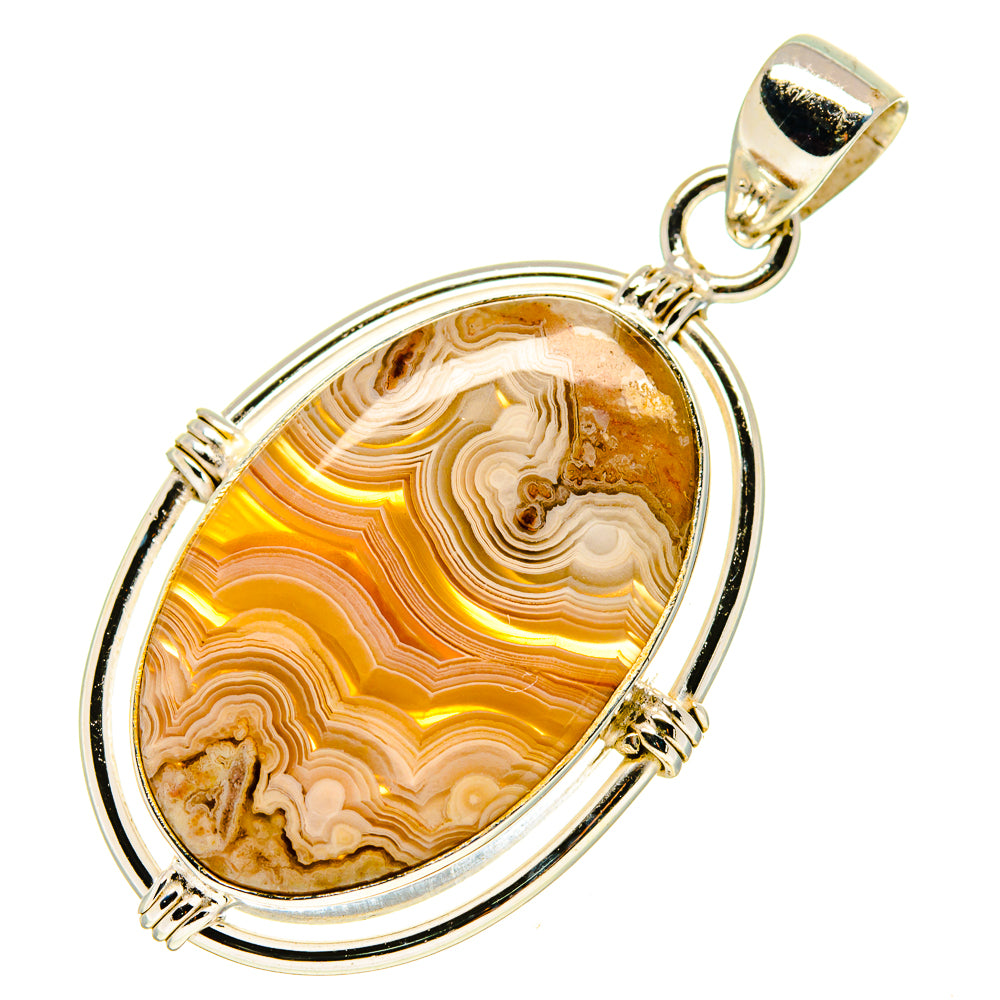 Laguna Lace Agate Pendants handcrafted by Anasilvercos - PD759653