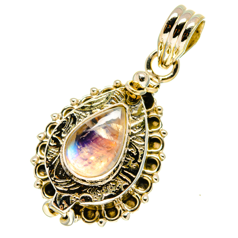Rainbow Moonstone Pendants handcrafted by Anasilvercos - PD759678