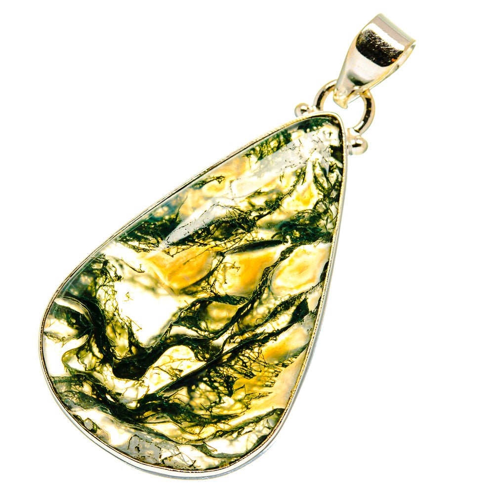 Green Moss Agate Pendants handcrafted by Anasilvercos - PD759697