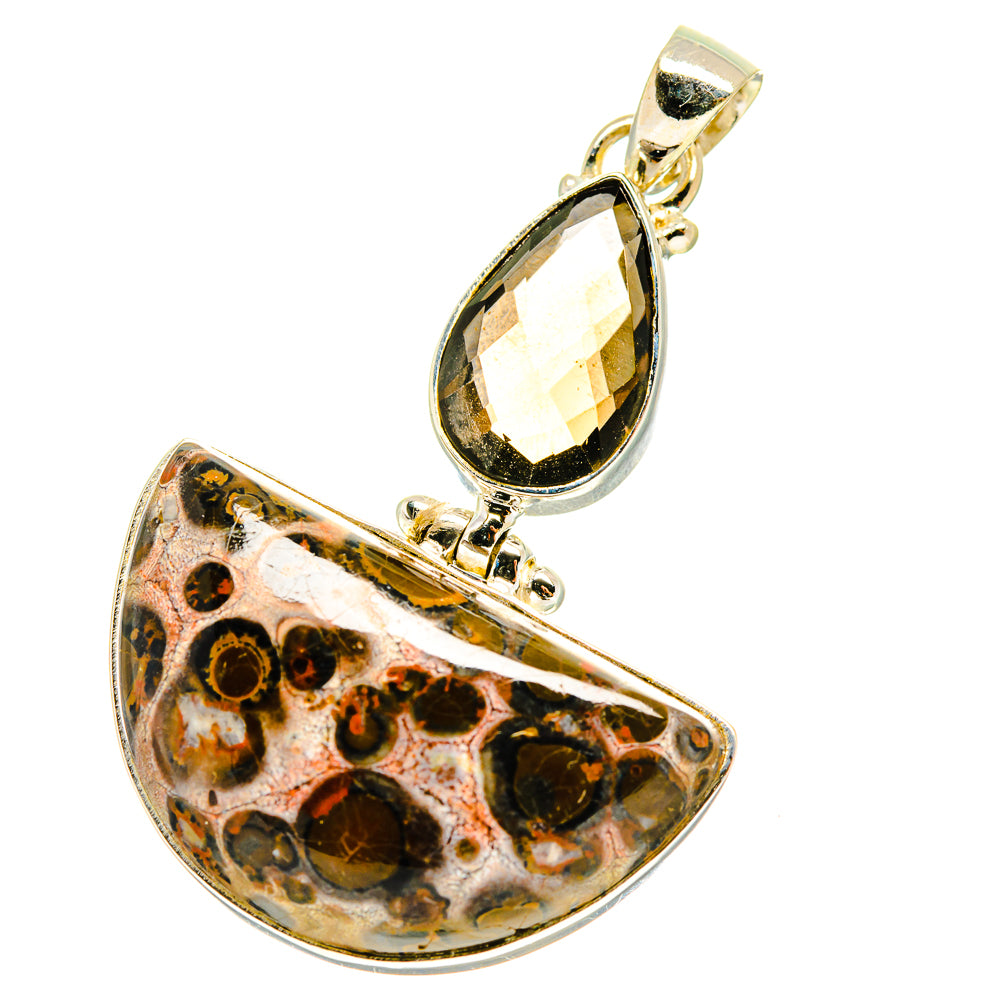 Poppy Jasper, Smoky Quartz Pendants handcrafted by Anasilvercos - PD759716