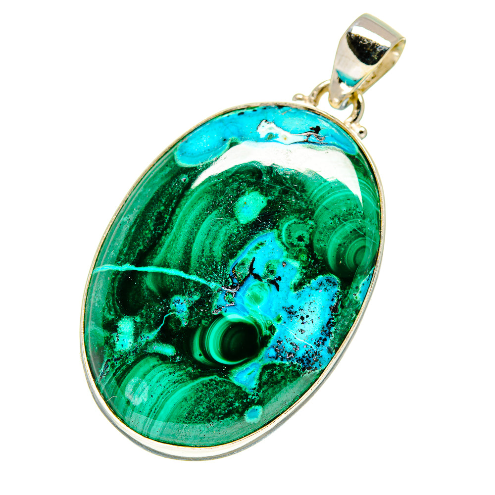 Malachite In Chrysocolla Pendants handcrafted by Anasilvercos - PD759724