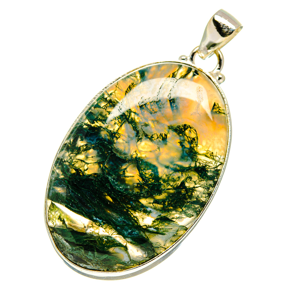 Green Moss Agate Pendants handcrafted by Anasilvercos - PD759726