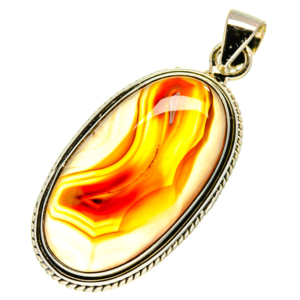 Orange Botswana Agate Pendants handcrafted by Anasilvercos - PD759732