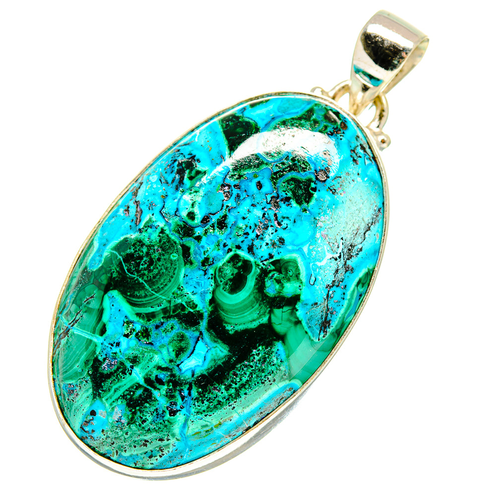 Malachite In Chrysocolla Pendants handcrafted by Anasilvercos - PD759734