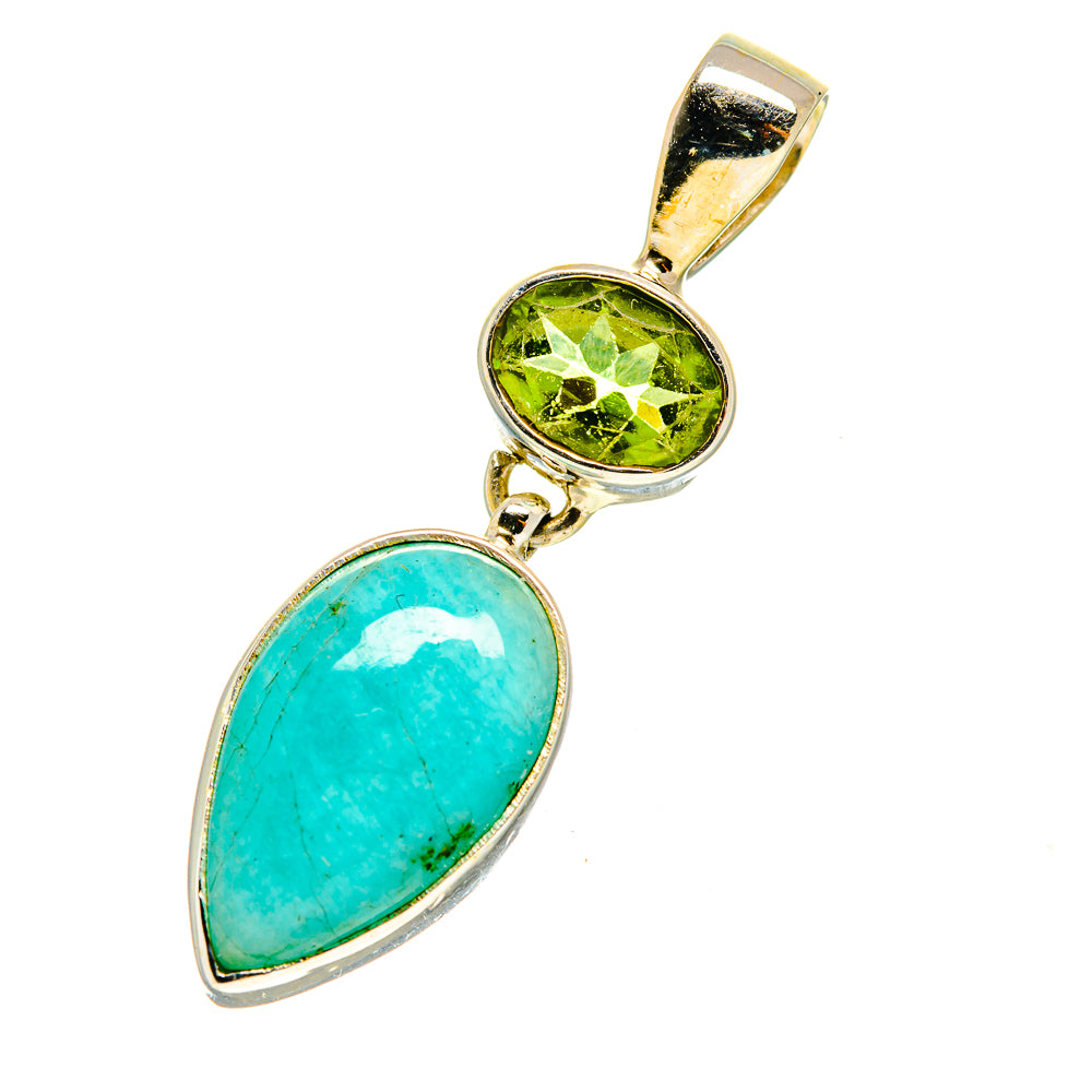 Peruvian Opal, Peridot Pendants handcrafted by Anasilvercos - PD759748