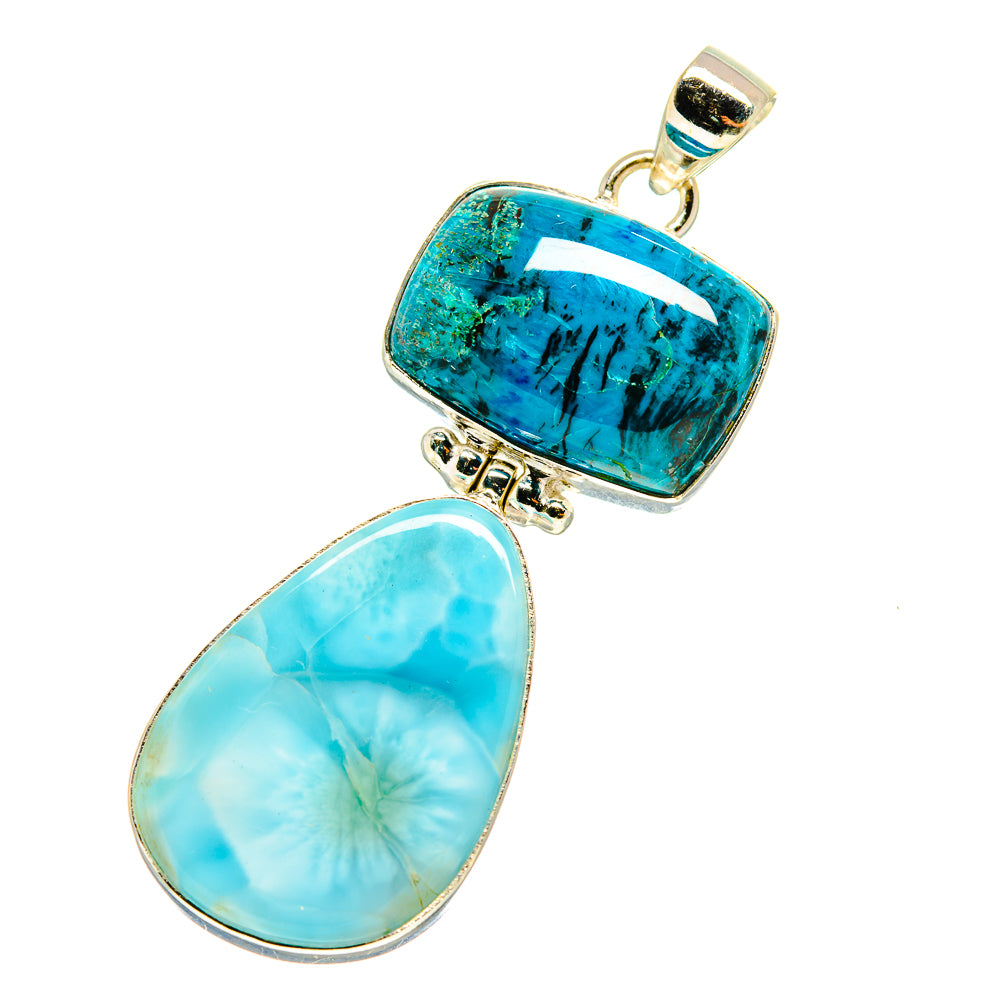 Larimar, Chrysocolla Pendants handcrafted by Anasilvercos - PD759754