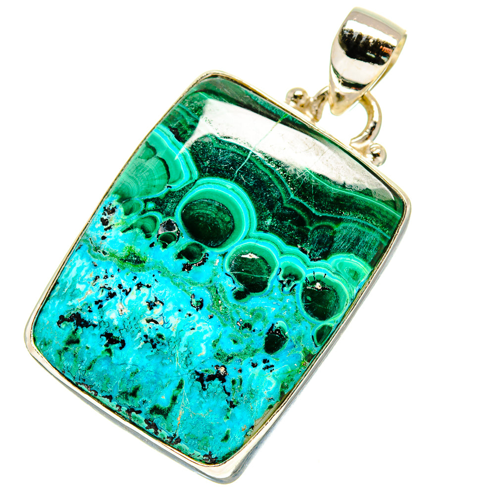 Malachite In Chrysocolla Pendants handcrafted by Anasilvercos - PD759802