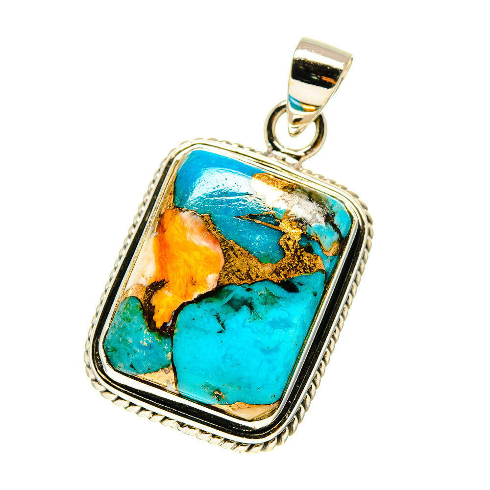 Blue Copper Composite Turquoise Pendants handcrafted by Anasilvercos - PD759854
