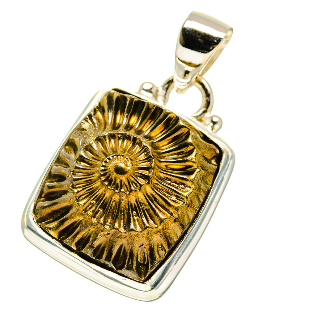 Pyrite Fossil Pendants handcrafted by Anasilvercos - PD759879