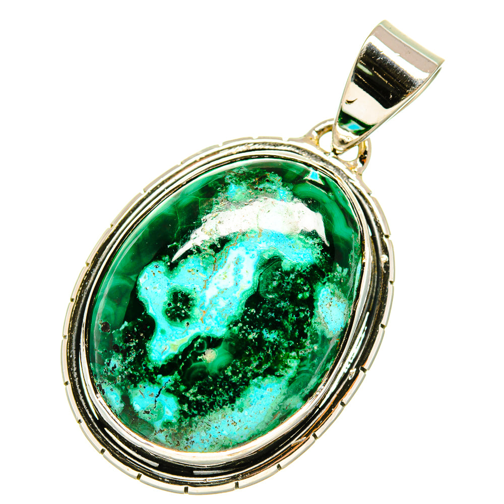 Malachite In Chrysocolla Pendants handcrafted by Anasilvercos - PD4604