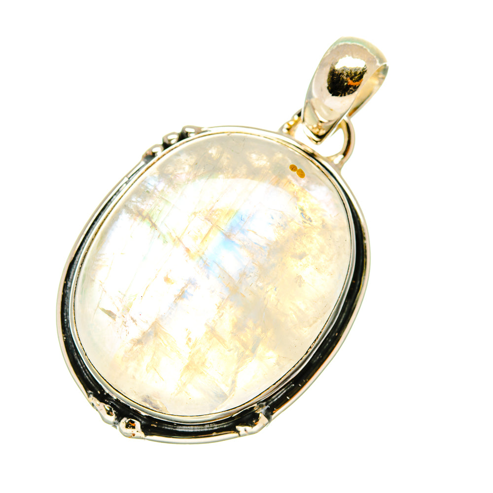 Rainbow Moonstone Pendants handcrafted by Anasilvercos - PD4621