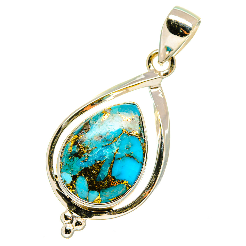 Blue Copper Composite Turquoise Pendants handcrafted by Anasilvercos - PD4650