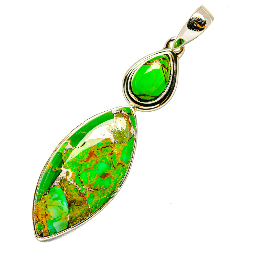 Green Copper Composite Turquoise Pendants handcrafted by Anasilvercos - PD4665