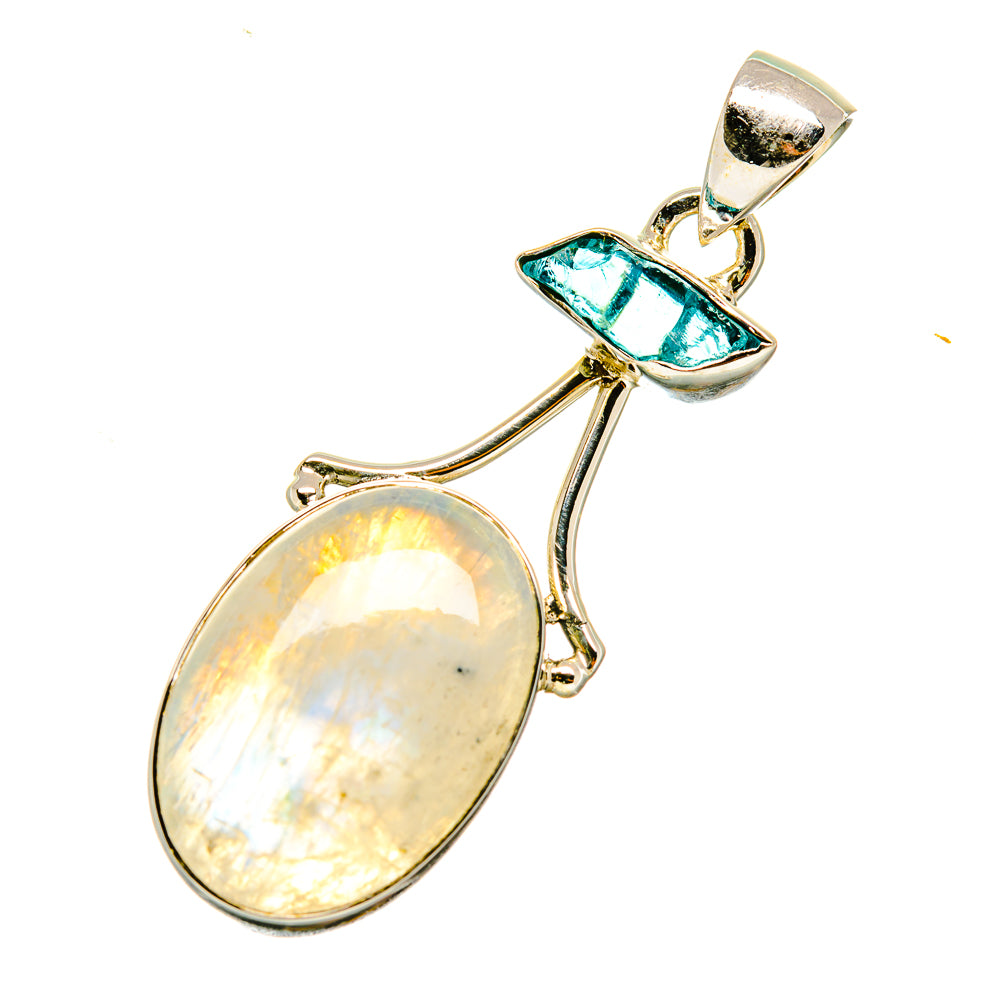 Rainbow Moonstone Pendants handcrafted by Anasilvercos - PD4689