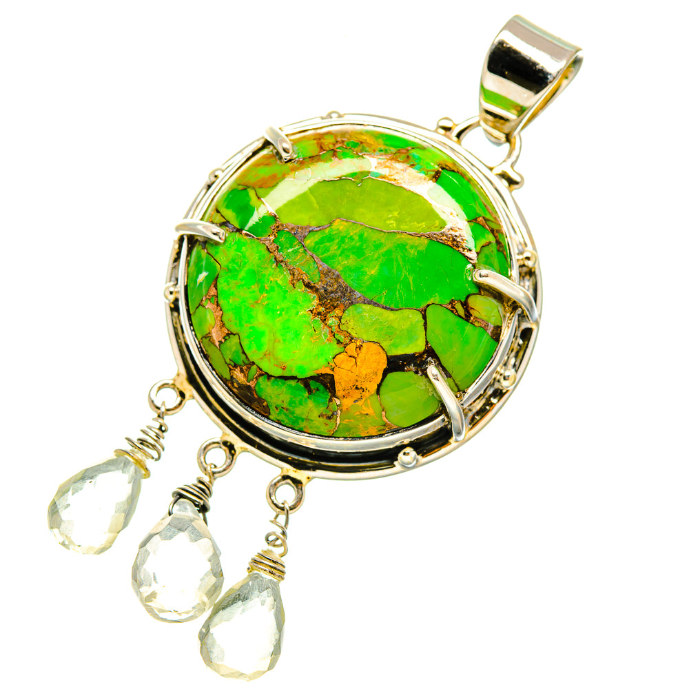 Green Copper Composite Turquoise Pendants handcrafted by Anasilvercos - PD4709